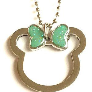 Silver Minnie Mouse necklace.  Great whimsical styling. Adjustable from 15-24 in